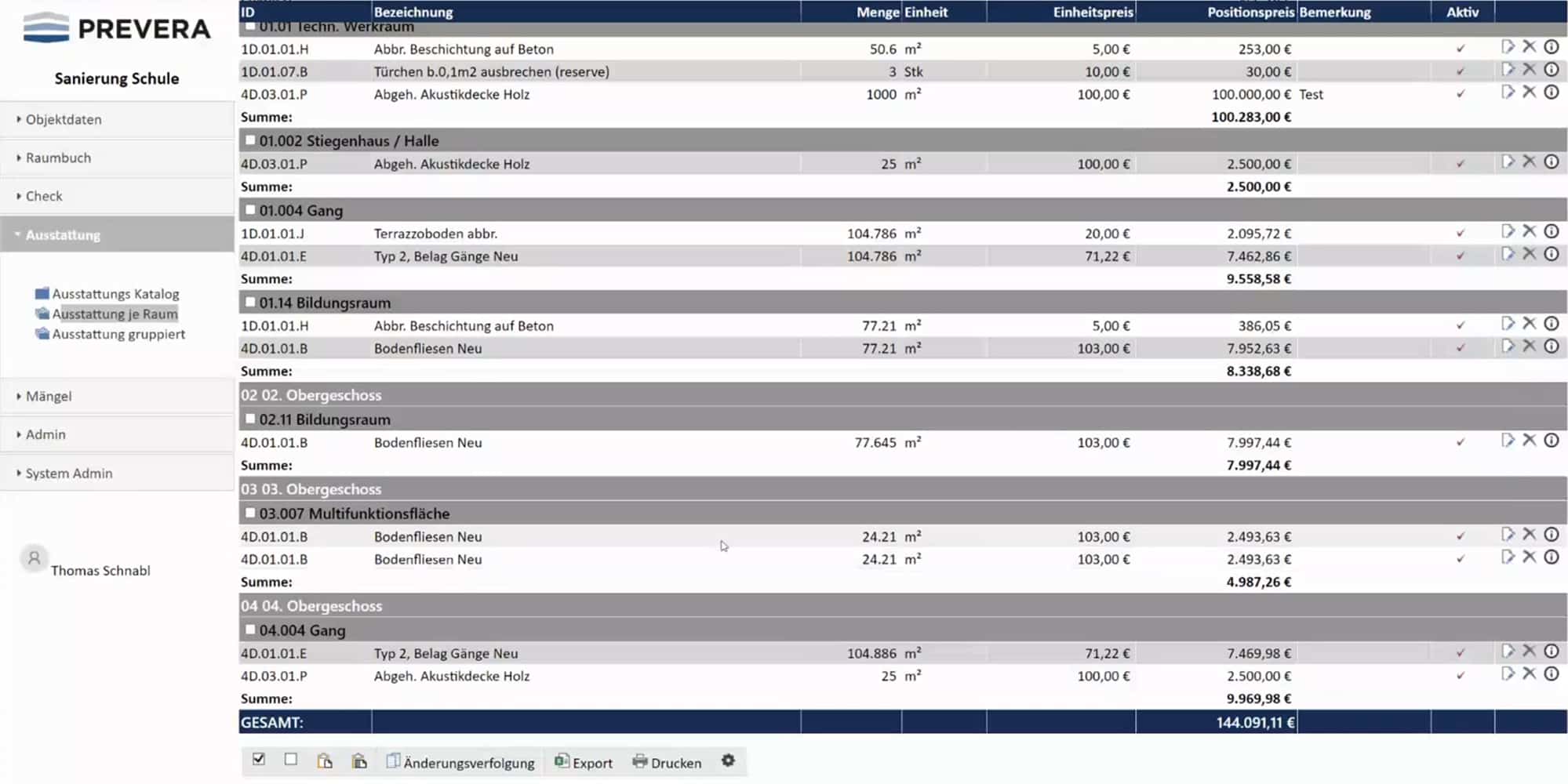 PREVERA Anwendungsfall Sanierungsmassnahmen